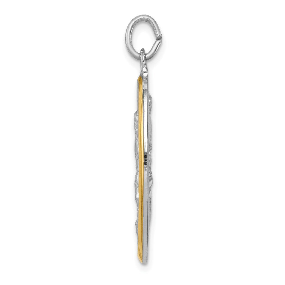 Sterling Silver Reversible Rhodium-Plated & Vermeil St. Michael Medal