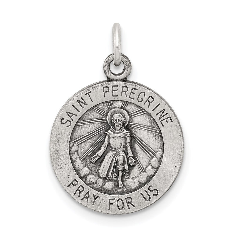 Sterling Silver Antiqued St. Peregrine Medal