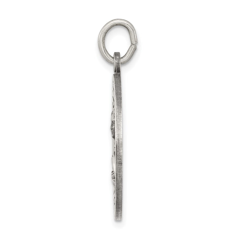 Sterling Silver Antiqued St. Theresa Medal
