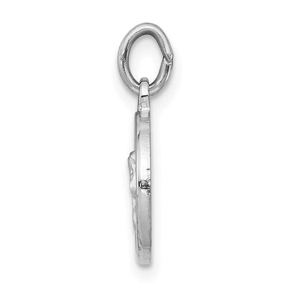 Sterling Silver Rhodium-Plated Angel Medal Charm
