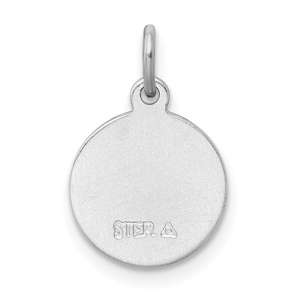 Sterling Silver Rhodium-Plated Angel Medal Charm
