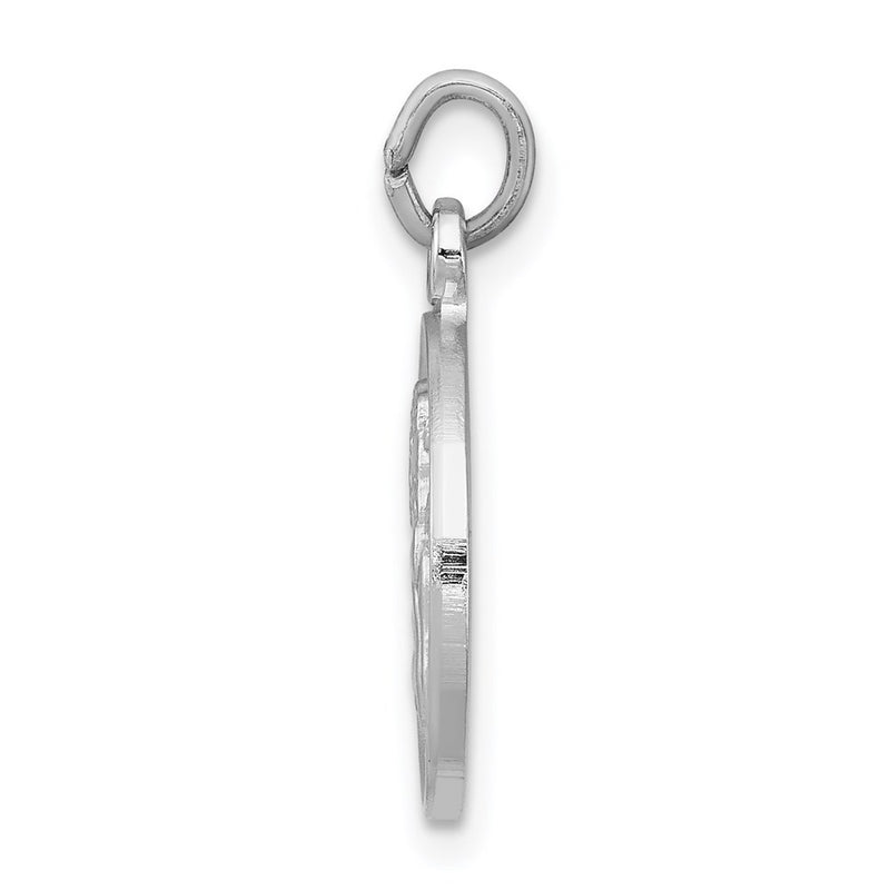 Sterling Silver Rhodium-Plated/Plain Back Angel Medal