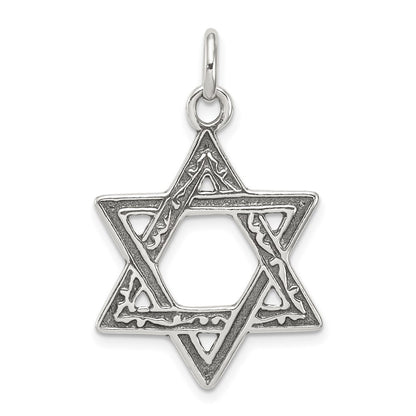 Sterling Silver Antiqued Star Of David Charm