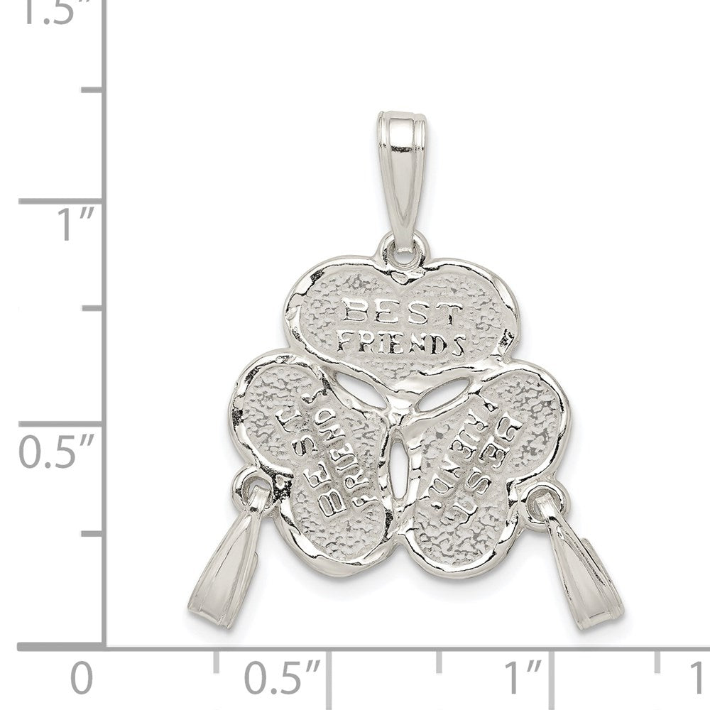 Sterling Silver 3-Piece Break Apart Best Friends Charm