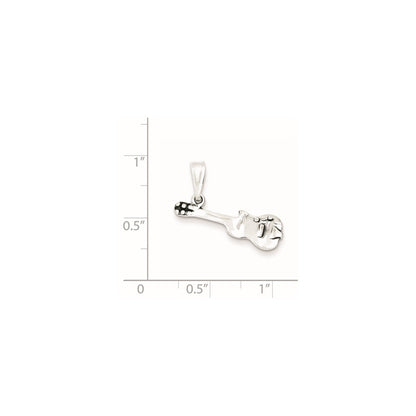 Sterling Silver Antiqued Guitar Charm