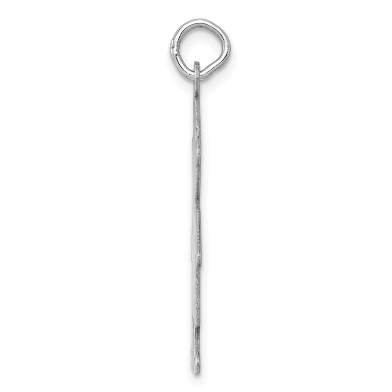 Sterling Silver Rhodium-Plated Engravable Boy Polished Disc Charm