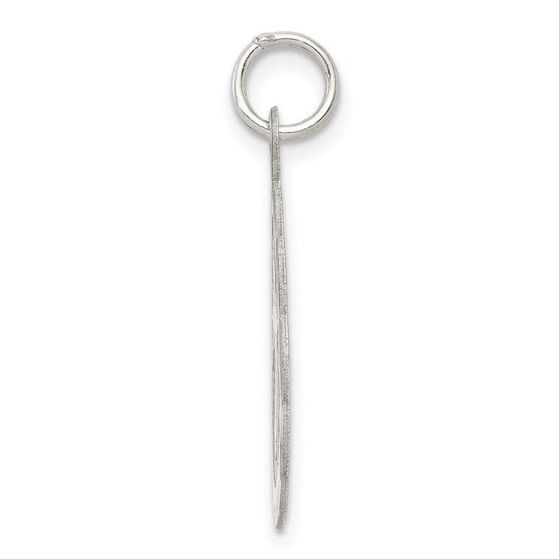 Sterling Silver Rhodium-Plated Cross Disc Charm