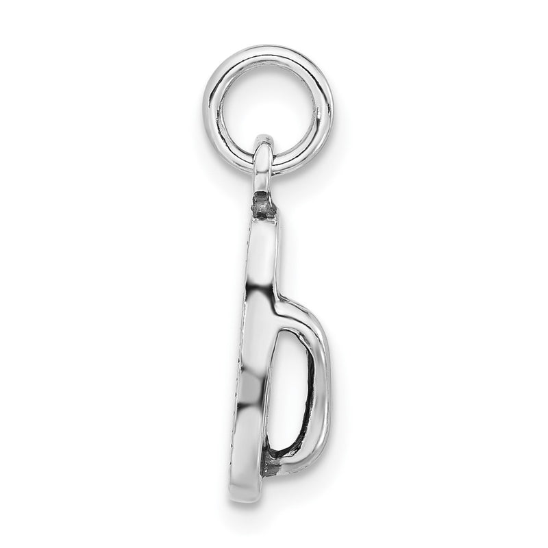 Sterling Silver 3-D Polished & Antiqued Sandal Charm