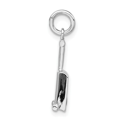 Sterling Silver Polished Red Enameled Luggage Charm