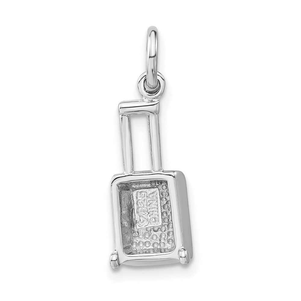 Sterling Silver Polished Red Enameled Luggage Charm