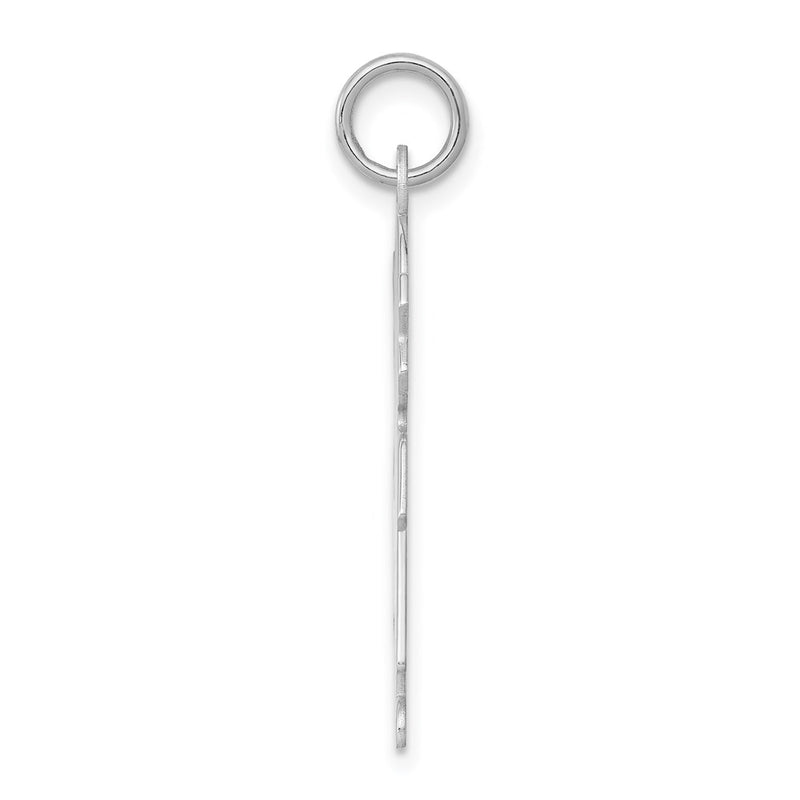 Sterling Silver S. Rh-Plt Engravable Girl Polished Front/Satin Back Disc Charm