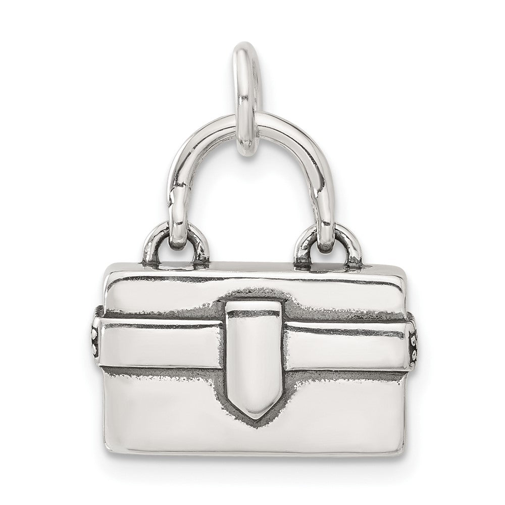 Sterling Silver 3D Enameled Marcasite Purse Charm