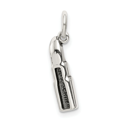 Sterling Silver Antiqued Enameled Lipstick Charm