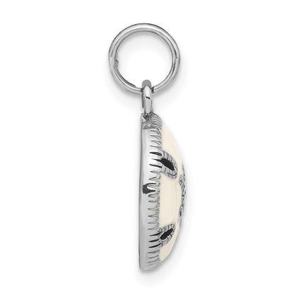 Sterling Silver Marcasite & White Enameled Sanddollar Charm