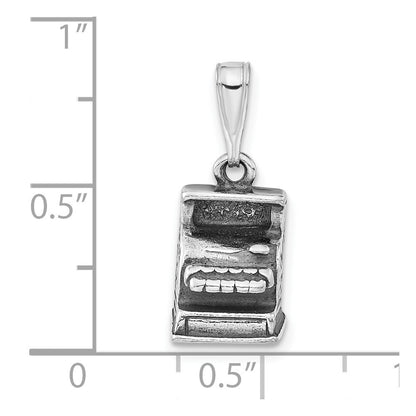 Sterling Silver 3-D Polished & Antiqued Cash Register Charm