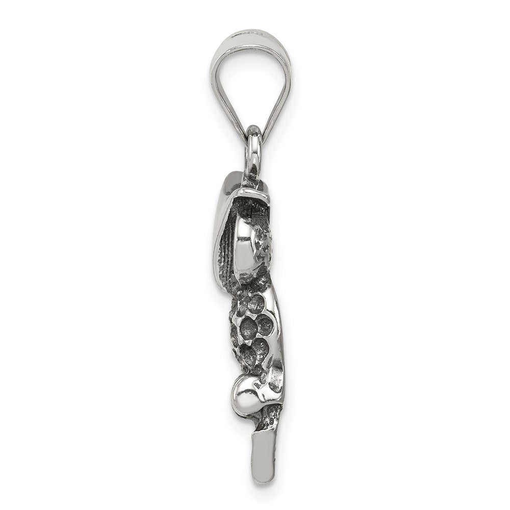Sterling Silver Antiqued Owl Charm