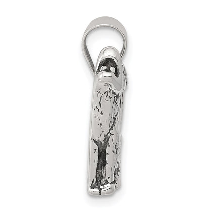 Sterling Silver Antiqued Wolf Charm