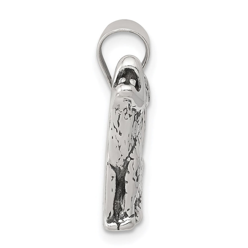 Sterling Silver Antiqued Wolf Charm