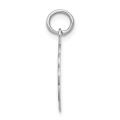 Sterling Silver Rhodium-Plated Brocaded Letter A Initial Charm