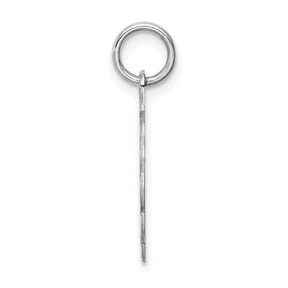 Sterling Silver Rhodium-Plated Brocaded Letter C Initial Charm