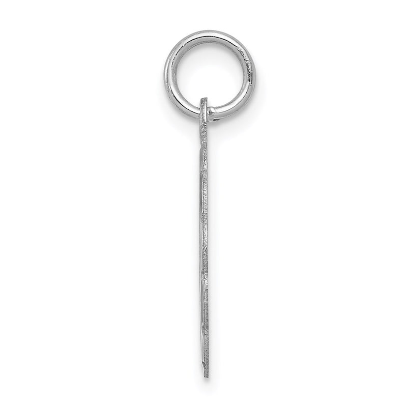 Sterling Silver Rhodium-Plated Brocaded Letter D Initial Charm