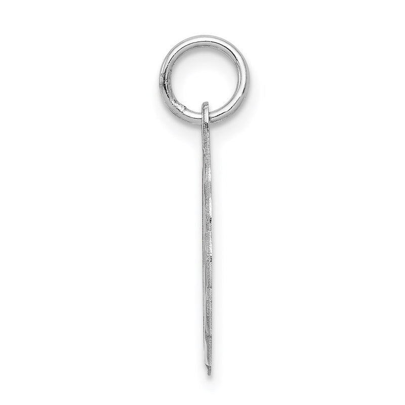 Sterling Silver Silver/Rhodium-Plated Brocaded Letter E Initial Pendant