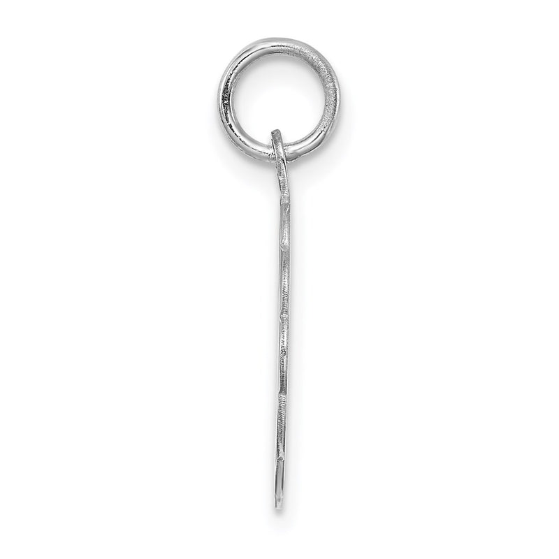 Sterling Silver Silver/Rhodium-Plated Brocaded Letter F Initial Pendant