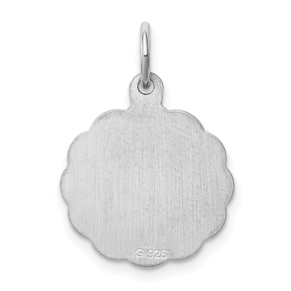 Sterling Silver Silver/Rhodium-Plated Brocaded Letter F Initial Pendant