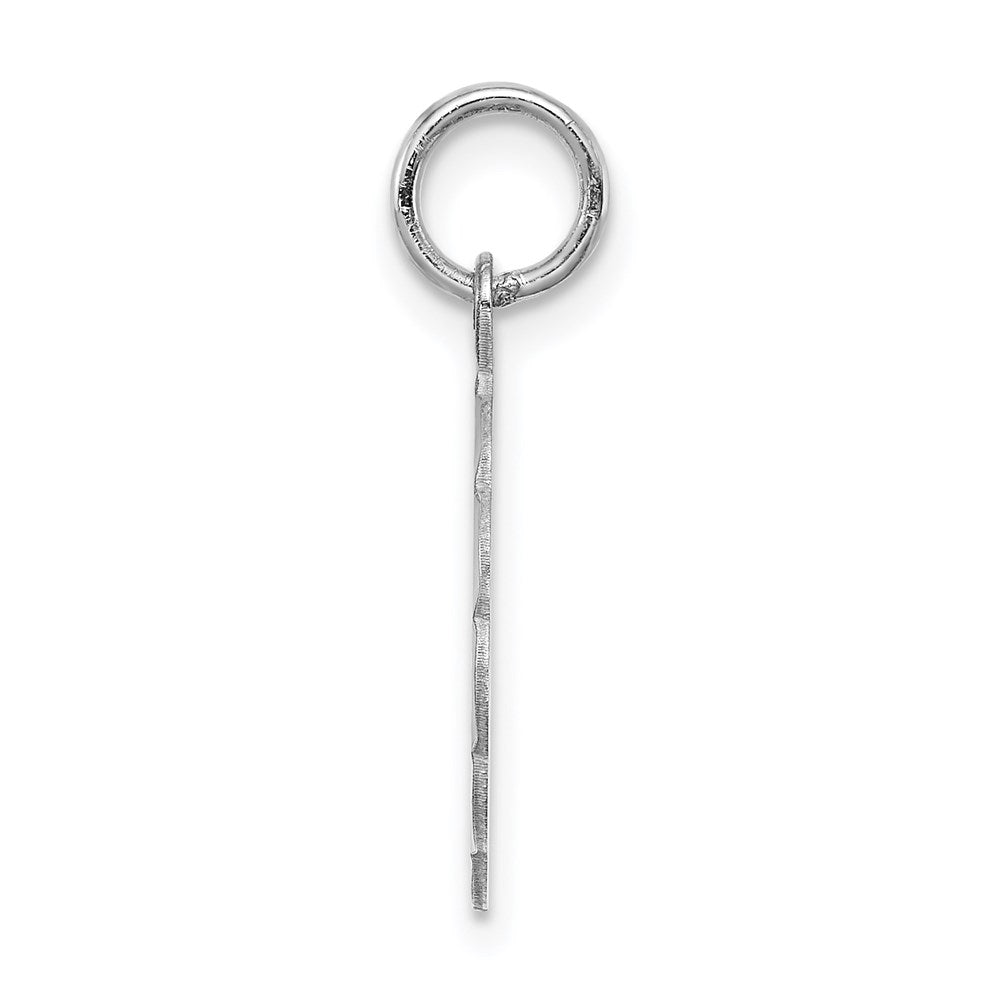 Sterling Silver Silver/Rhodium-Plated Brocaded Letter H Initial Pendant