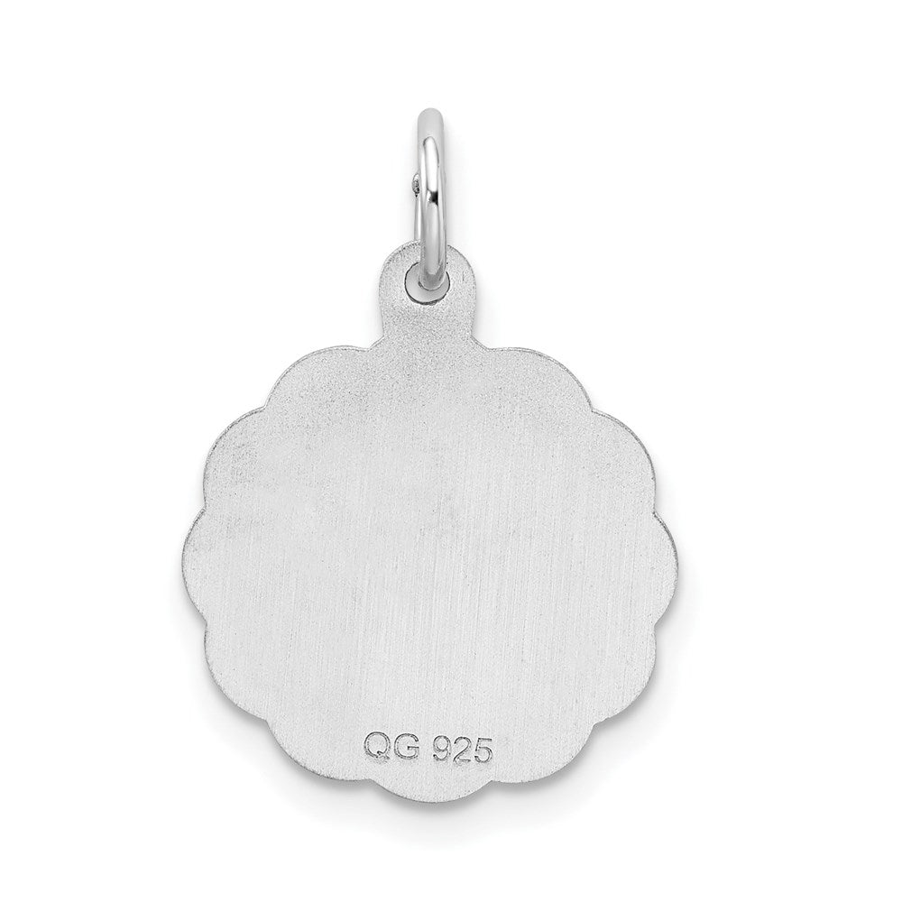 Sterling Silver Silver/Rhodium-Plated Brocaded Letter H Initial Pendant
