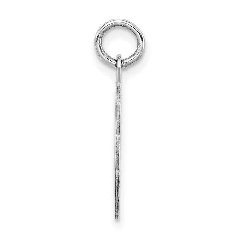 Sterling Silver Silver/Rhodium-Plated Brocaded Letter I Initial Pendant