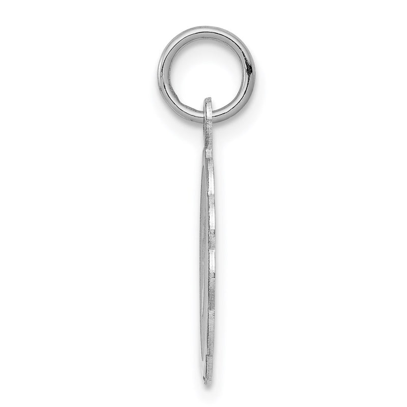 Sterling Silver Silver/Rhodium-Plated Brocaded Letter J Initial Pendant