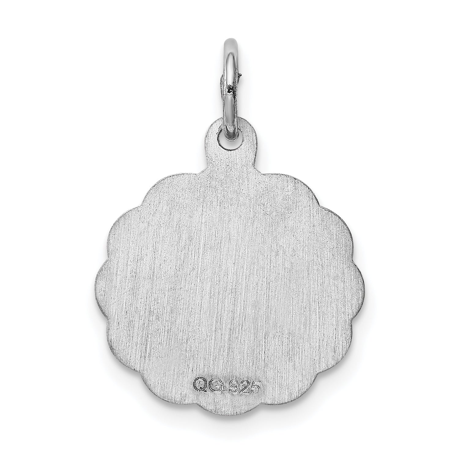 Sterling Silver Silver/Rhodium-Plated Brocaded Letter K Initial Pendant