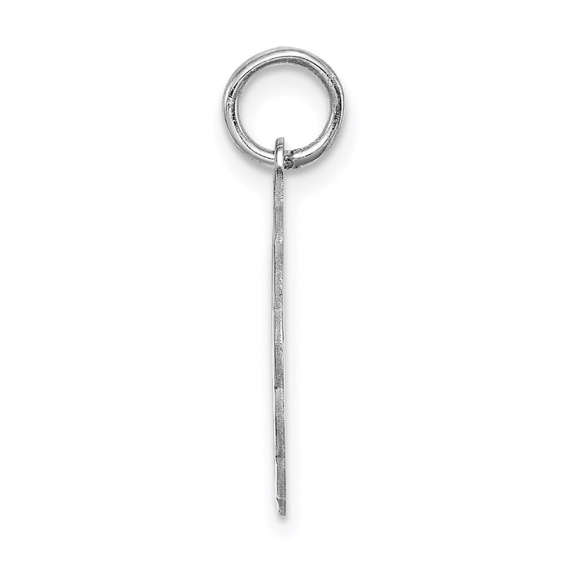 Sterling Silver Silver/Rhodium-Plated Brocaded Letter M Initial Pendant