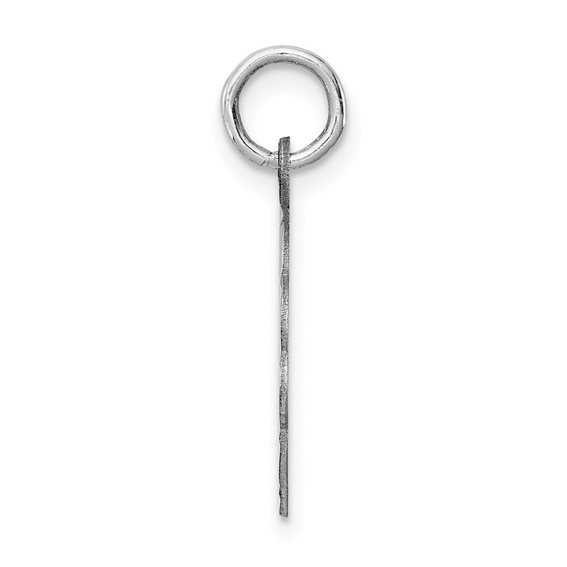 Sterling Silver Silver/Rhodium-Plated Brocaded Letter N Initial Pendant