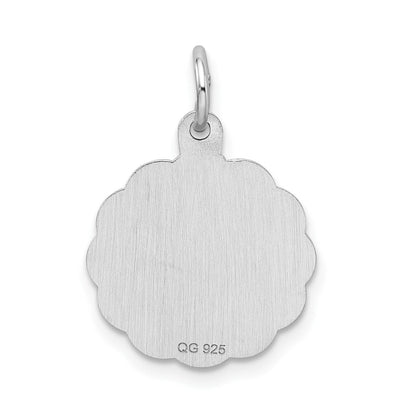 Sterling Silver Silver/Rhodium-Plated Brocaded Letter N Initial Pendant