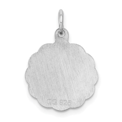 Sterling Silver Silver/Rhodium-Plated Brocaded Letter O Initial Pendant