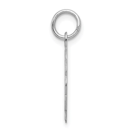 Sterling Silver Silver/Rhodium-Plated Brocaded Letter T Initial Pendant