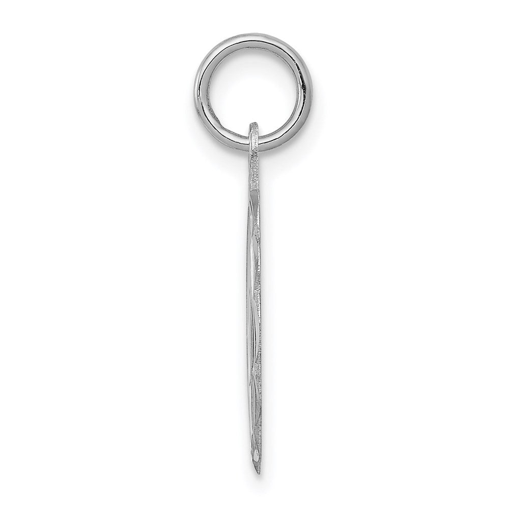 Sterling Silver Silver/Rhodium-Plated Brocaded Letter W Initial Pendant