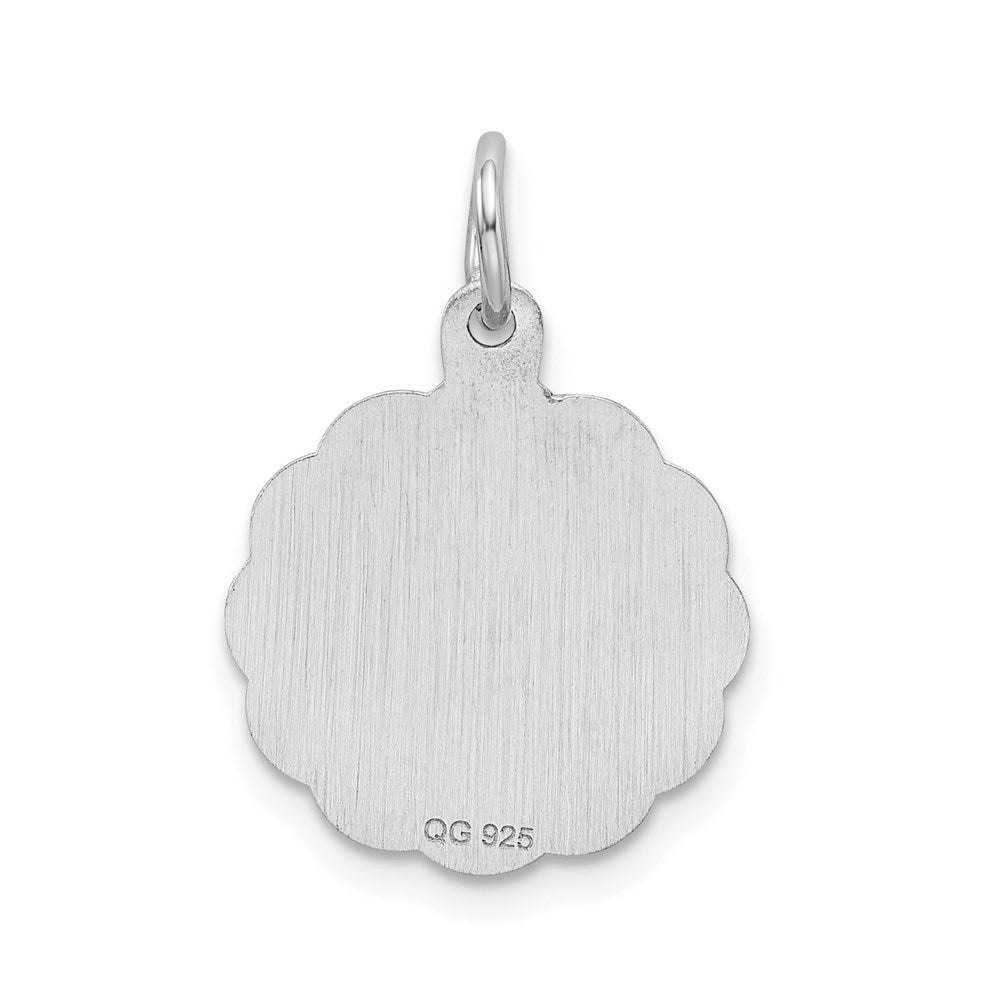 Sterling Silver Silver/Rhodium-Plated Brocaded Letter W Initial Pendant
