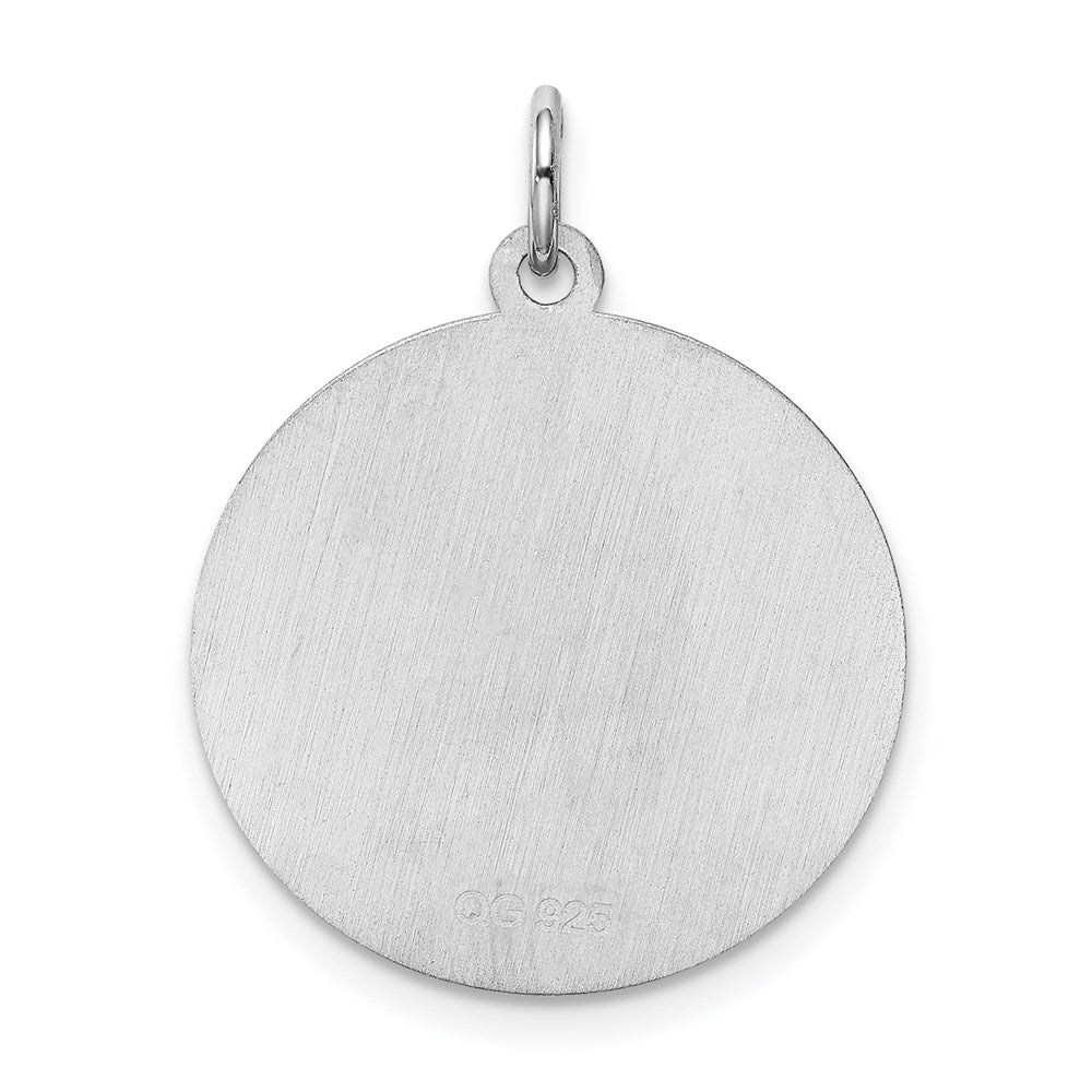 Sterling Silver Rhodium-Plated Brocaded Letter A Initial Charm