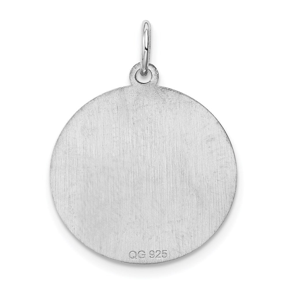 Sterling Silver Rhodium-Plated Brocaded Letter D Initial Charm