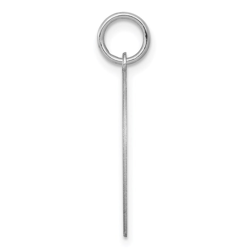Sterling Silver Rhodium-Plated Brocaded Letter H Initial Charm