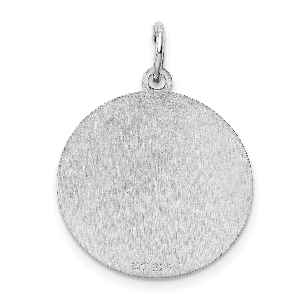 Sterling Silver Rhodium-Plated Brocaded Letter H Initial Charm
