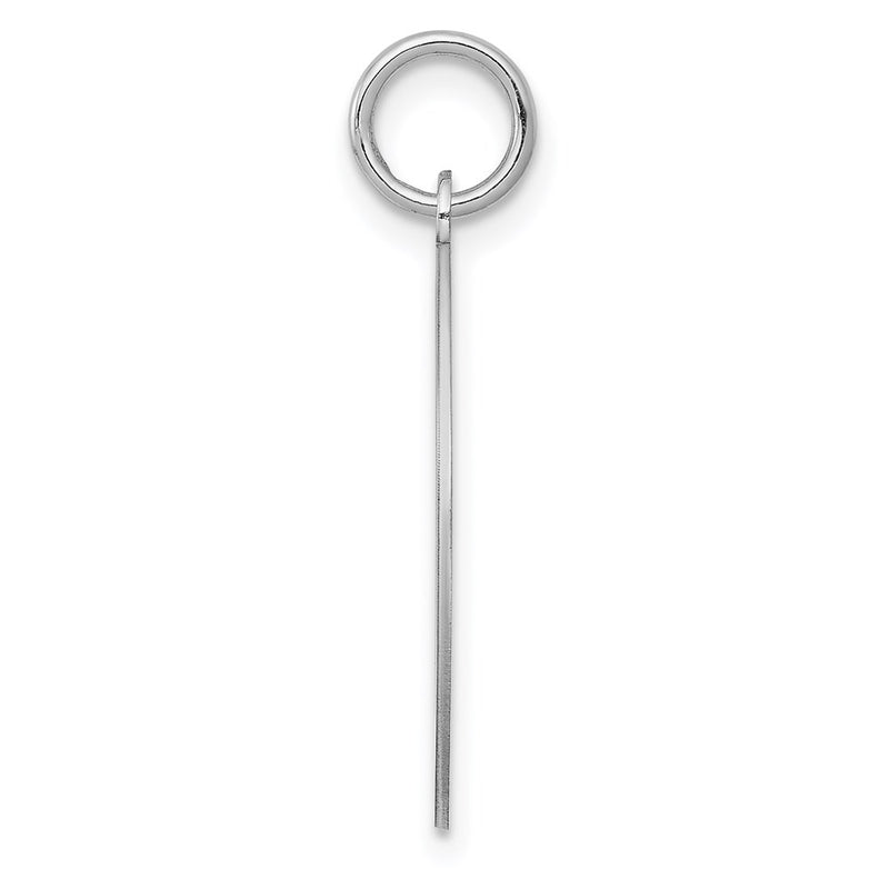 Sterling Silver Rhodium-Plated Brocaded Letter I Initial Charm