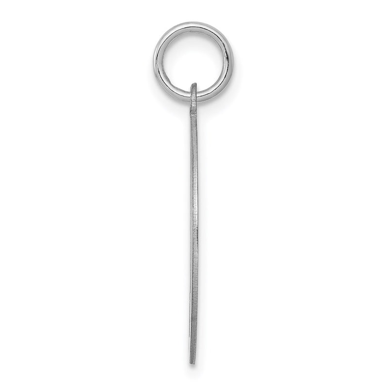 Sterling Silver Rhodium-Plated Brocaded Letter J Initial Charm