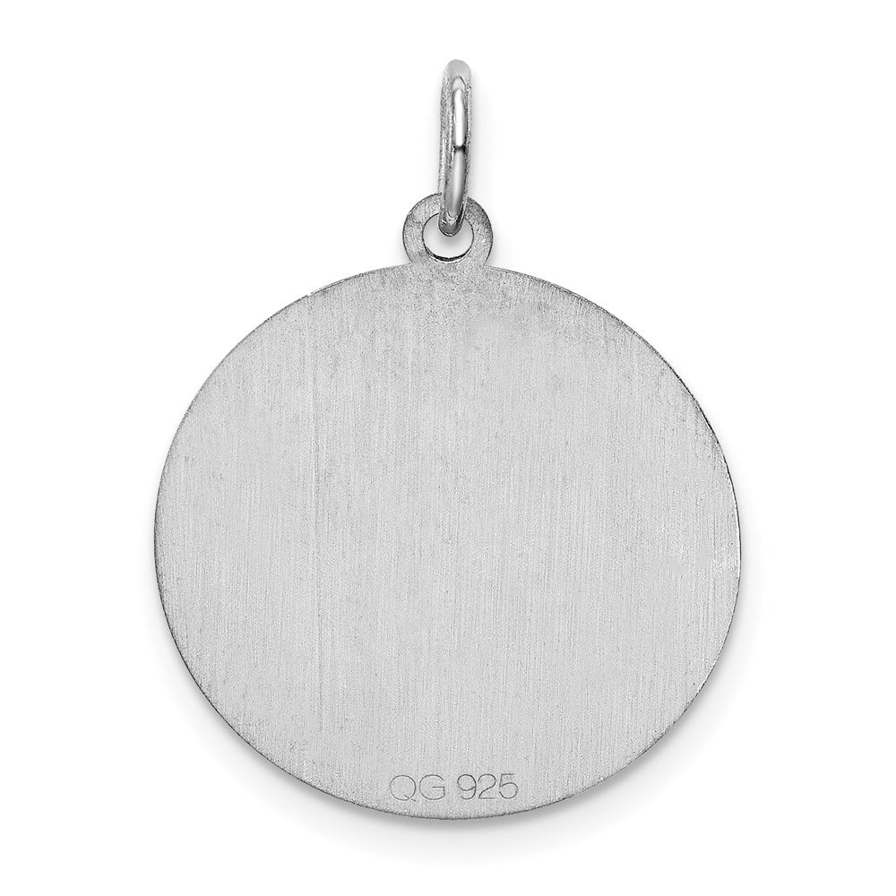 Sterling Silver Rhodium-Plated Brocaded Letter J Initial Charm