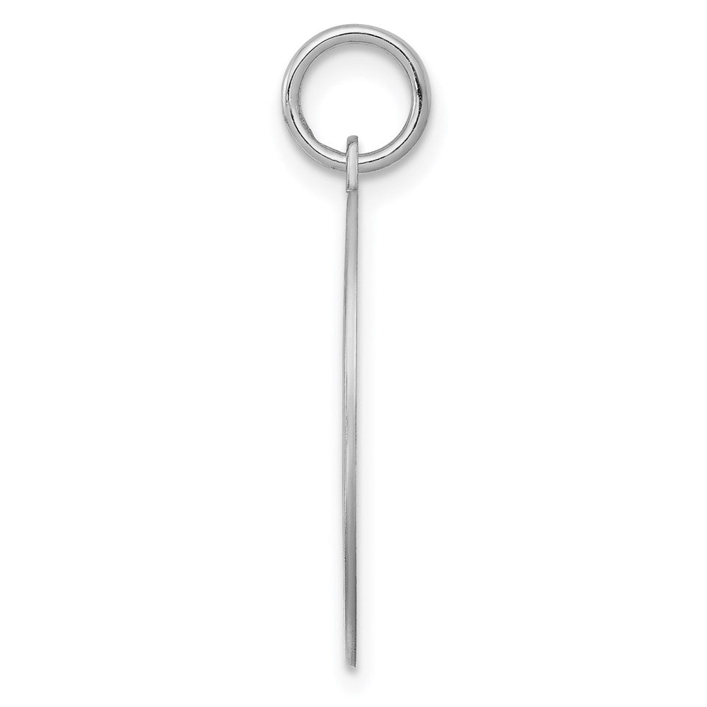Sterling Silver Rhodium-Plated Brocaded Letter L Initial Charm