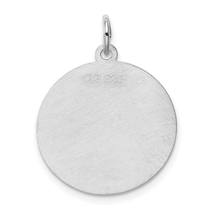 Sterling Silver Rhodium-Plated Brocaded Letter M Initial Charm