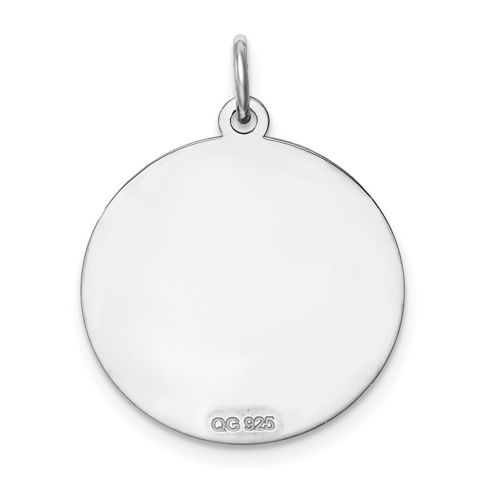 Sterling Silver Rhodium-Plated Brocaded Letter V Initial Charm